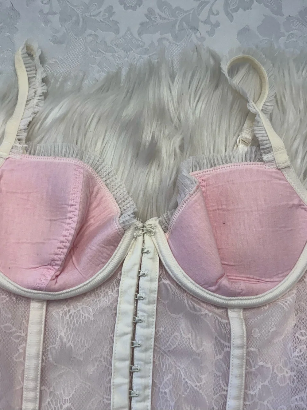 Vintage Y2K Victoria’s Secret Sexy Little Things 36B Ruffled Lace Corset Bustier